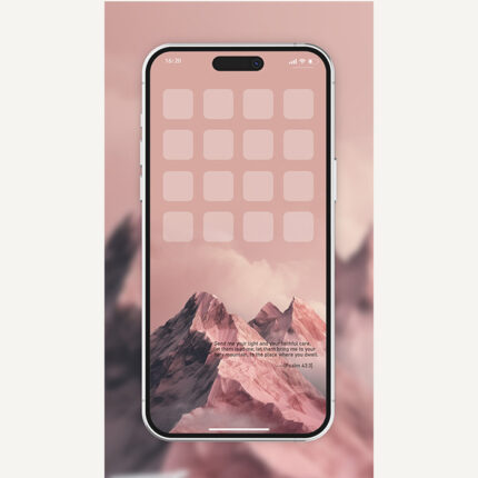 Pink Snow Mountain-Christian phone wallpapers-PW03