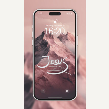 Pink Snow Mountain-Christian phone wallpapers-PW03